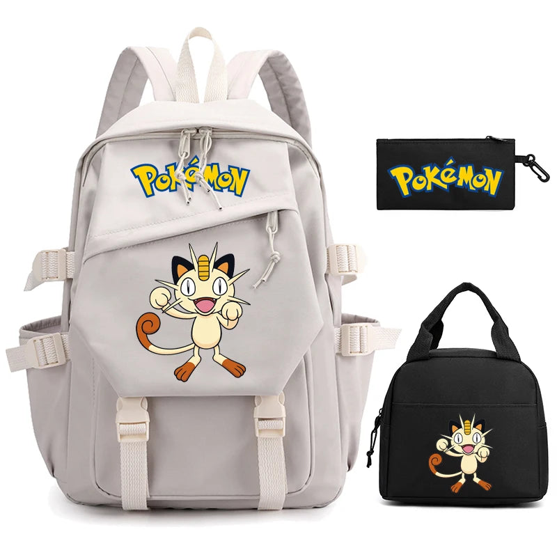 Mochila Kawaii Pokémon e Bolsinha + Estojo (Brinde)