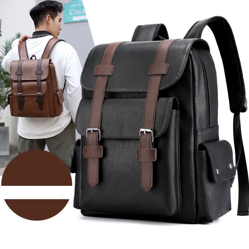 MOCHILA DE COURO PARA ACESSÓRIOS E NOTEBOOK