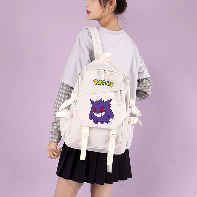 Mochila Kawaii Pokémon e Bolsinha + Estojo (Brinde)