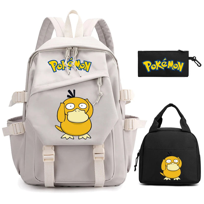 Mochila Kawaii Pokémon e Bolsinha + Estojo (Brinde)