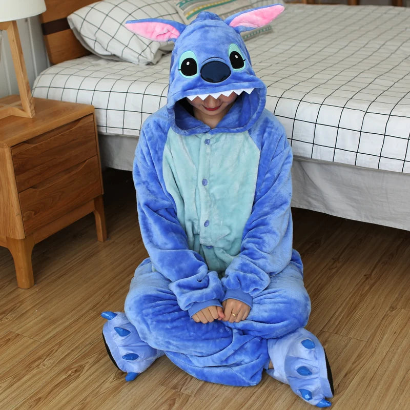 Pijama Cosplay Adulto e Infantil Stitch Kigurumi