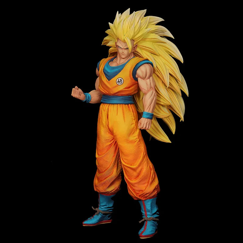 Boneco Dragon Ball Z Goku SSJ3, Estátua Super Saiyan 3 30cm