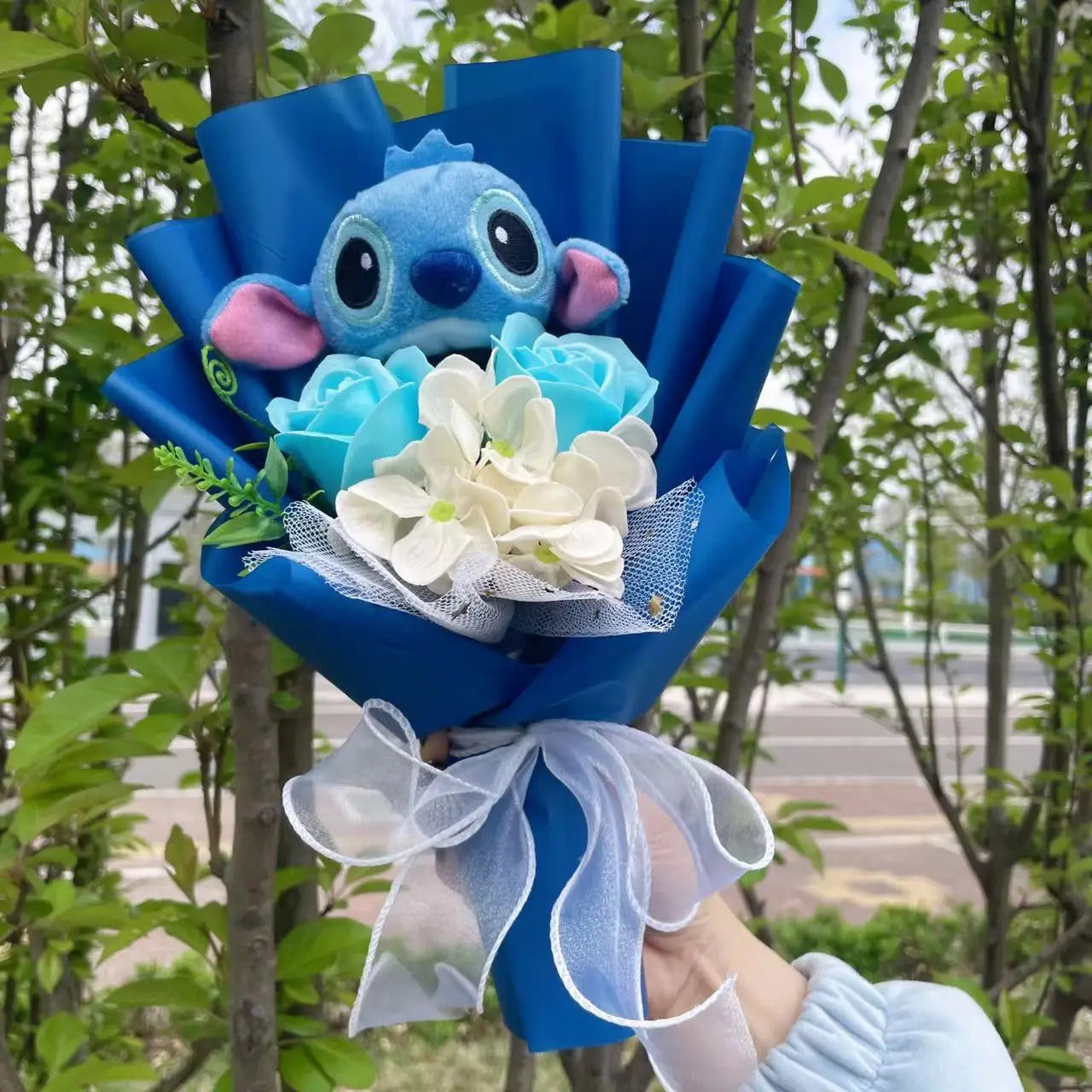 Buquê Stitch & Angel com Pelúcia