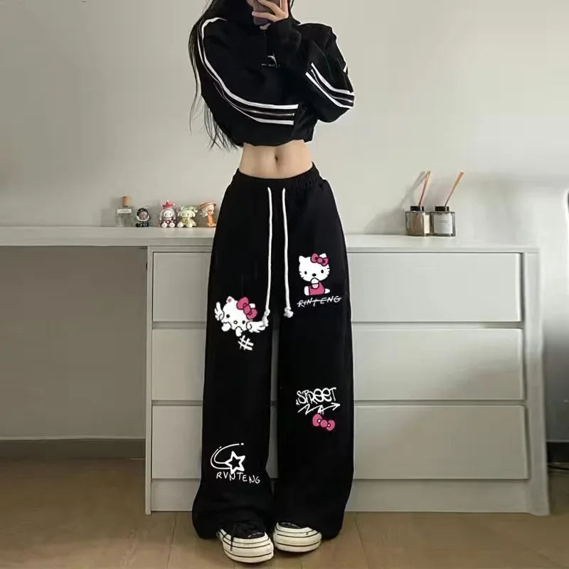 Calça Moletom Hello Kitty Graffiti Y2K
