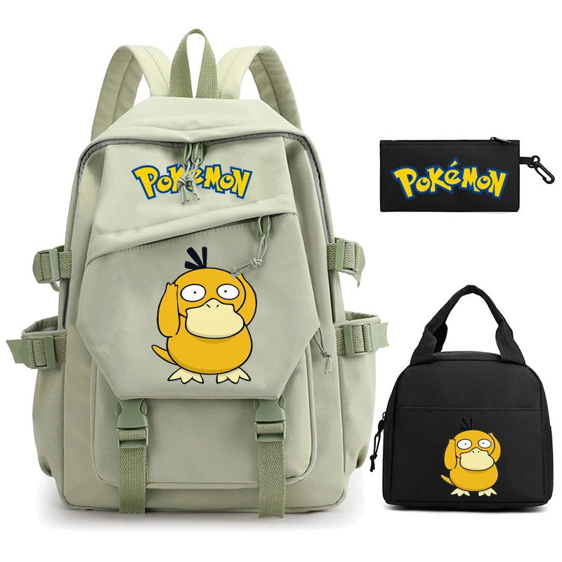 Mochila Kawaii Pokémon e Bolsinha + Estojo (Brinde)