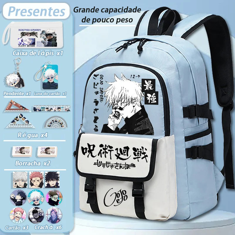 Mochila Jujutsu Kaisen Breathable + Brindes (Ler descrição)