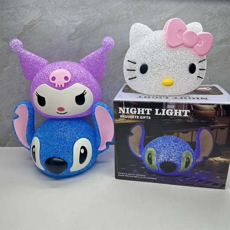 Luminária Noite Estrelada Stitch & Kuromi