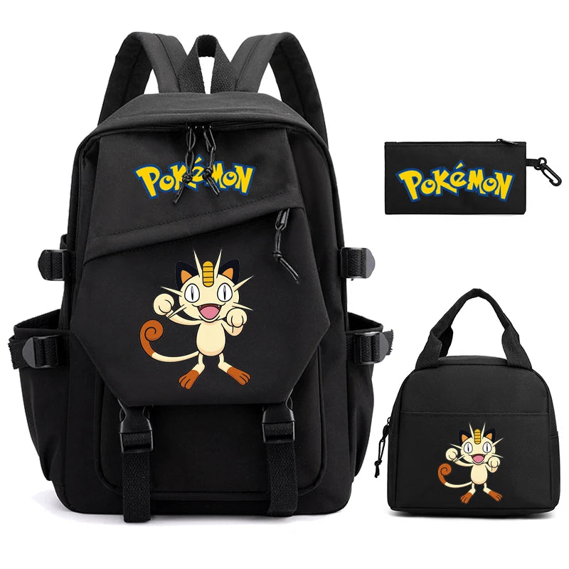 Mochila Kawaii Pokémon e Bolsinha + Estojo (Brinde)