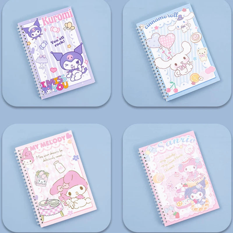 Caderneta A5 Sanrio: Kuromi, Cinnamoroll e Amigos