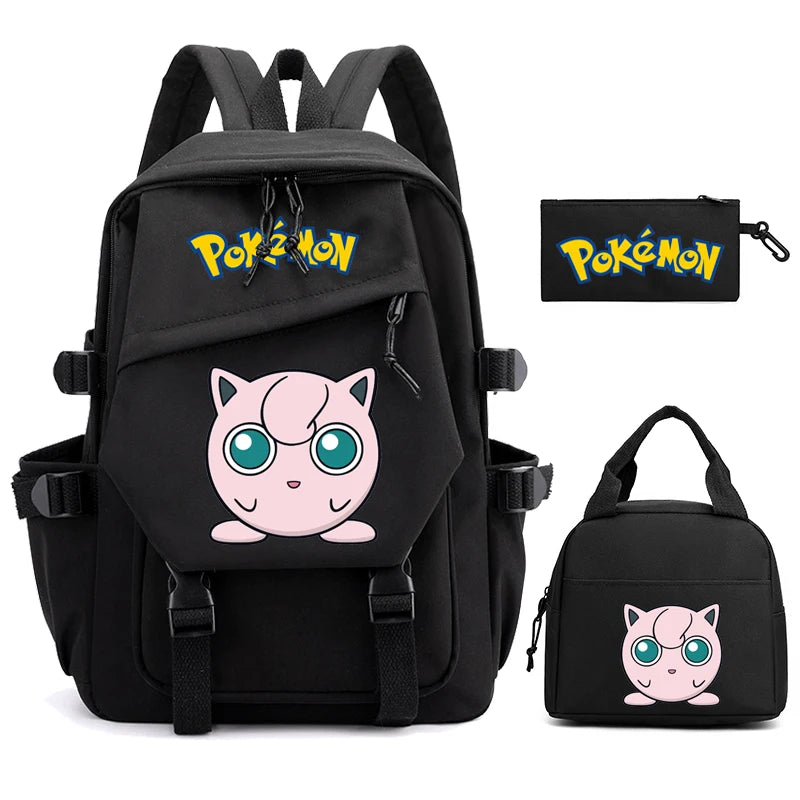 Mochila Kawaii Pokémon e Bolsinha + Estojo (Brinde)