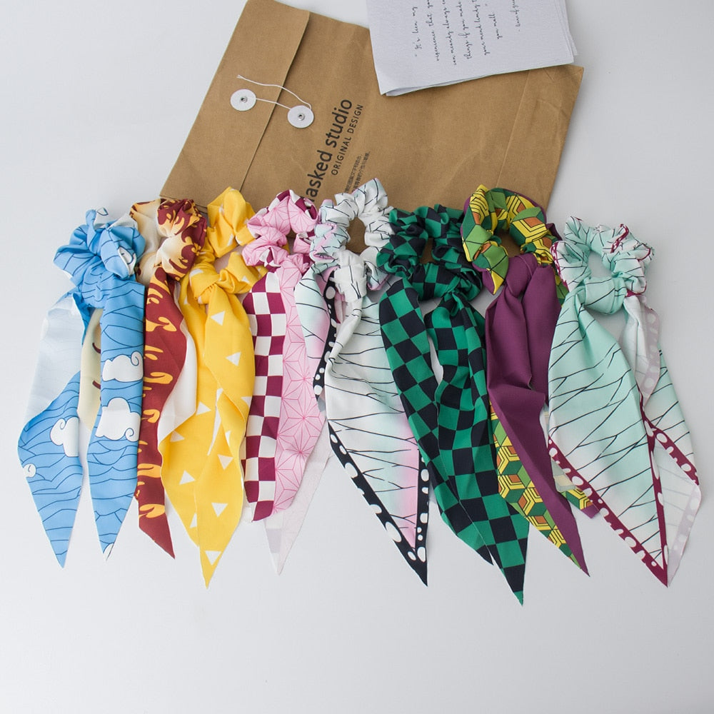 Kit Scrunchies, Prendedor de Cabelo Demon Slayer